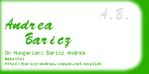 andrea baricz business card